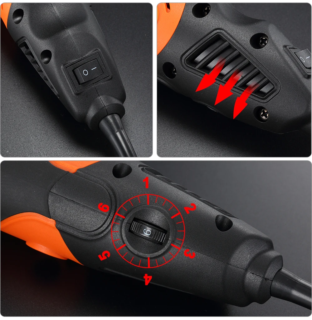 LOMVUM электрическая шлифовальная машина Dremel Стиль Мини дрель набор вращающихся инструментов 350 Вт DIY шлифовальная машина 400 Вт 6 скоростей абразивный инструмент гравер Набор вал