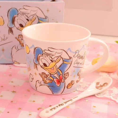 donald duck with box Ститч 626 маленькая Русалочка Ариэль Рапунцель Принцесса чип Н 'Дале чипманк керамическая кружка кофейная кружка чашка подарок на день рождения с коробкой - Цвет: donald duck with box
