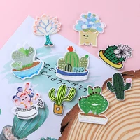 cartoon succulent plants embroidered plant cactus patches for clothing stripes patch stickers patch iron on patches for clothes
