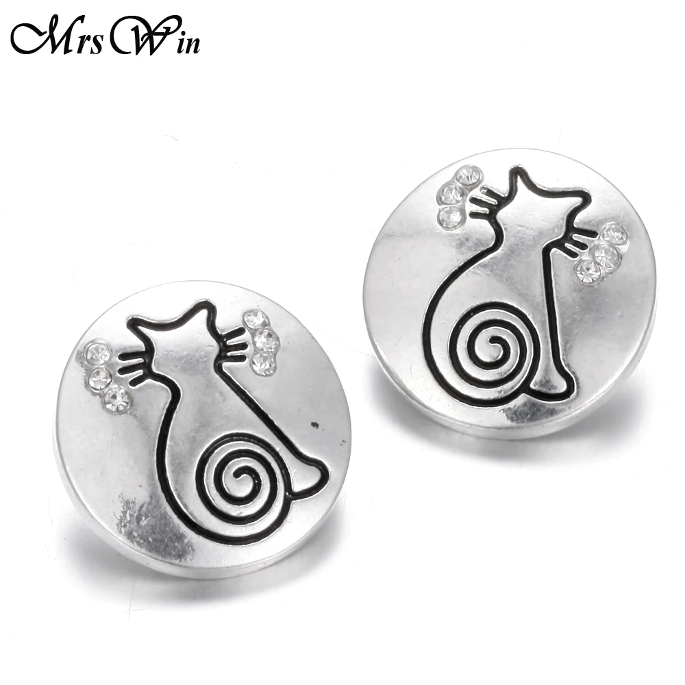 6 шт./лот Новое прибытие оснастки ювелирные изделия кошка 18 мм Хрустальные Кнопки