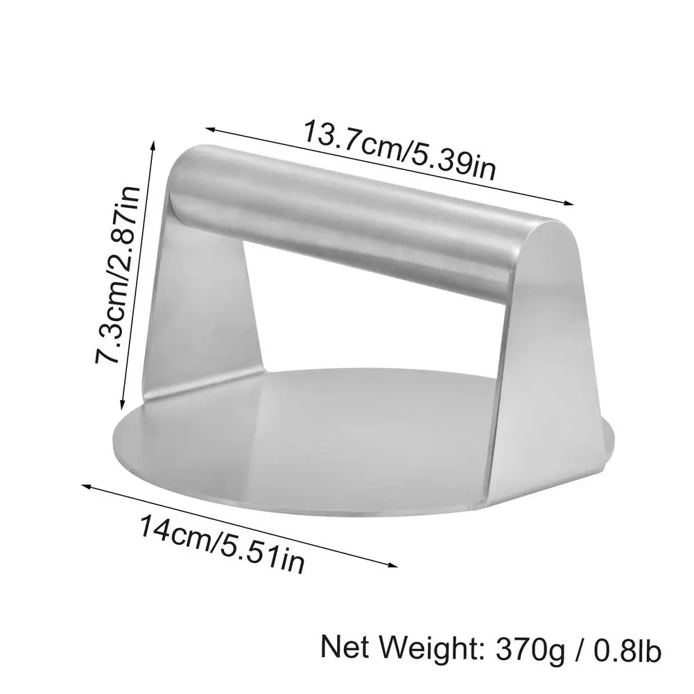 Ручной круглый пресс для бургеров из нержавеющей стали антипригарный гриль