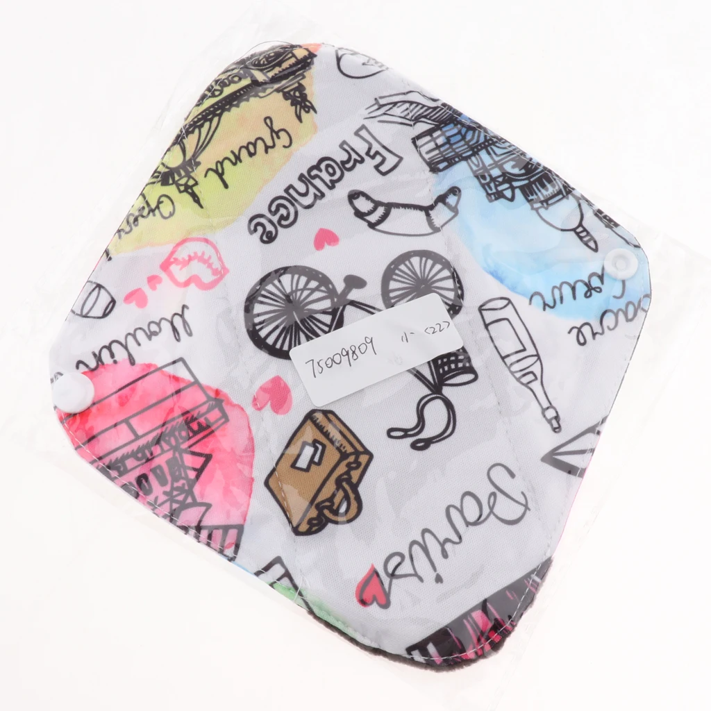 Моющаяся менструальная гигиеническая прокладка из угольного бамбукового