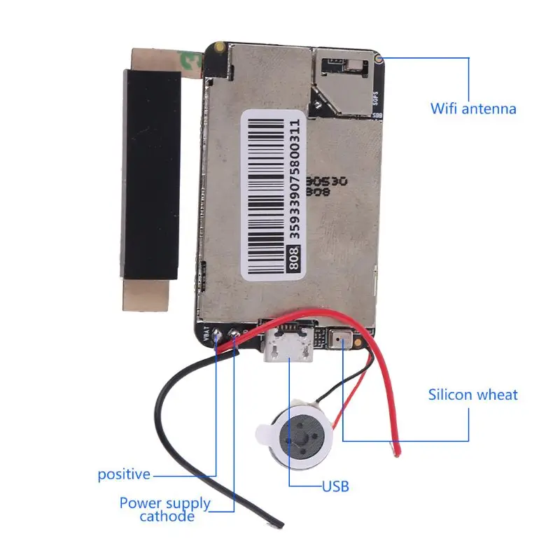 

ZX808 PCBA GPS Tracker GSM GPS Wifi LBS Locator SOS Alarm Web APP Tracking TF Card Dual System