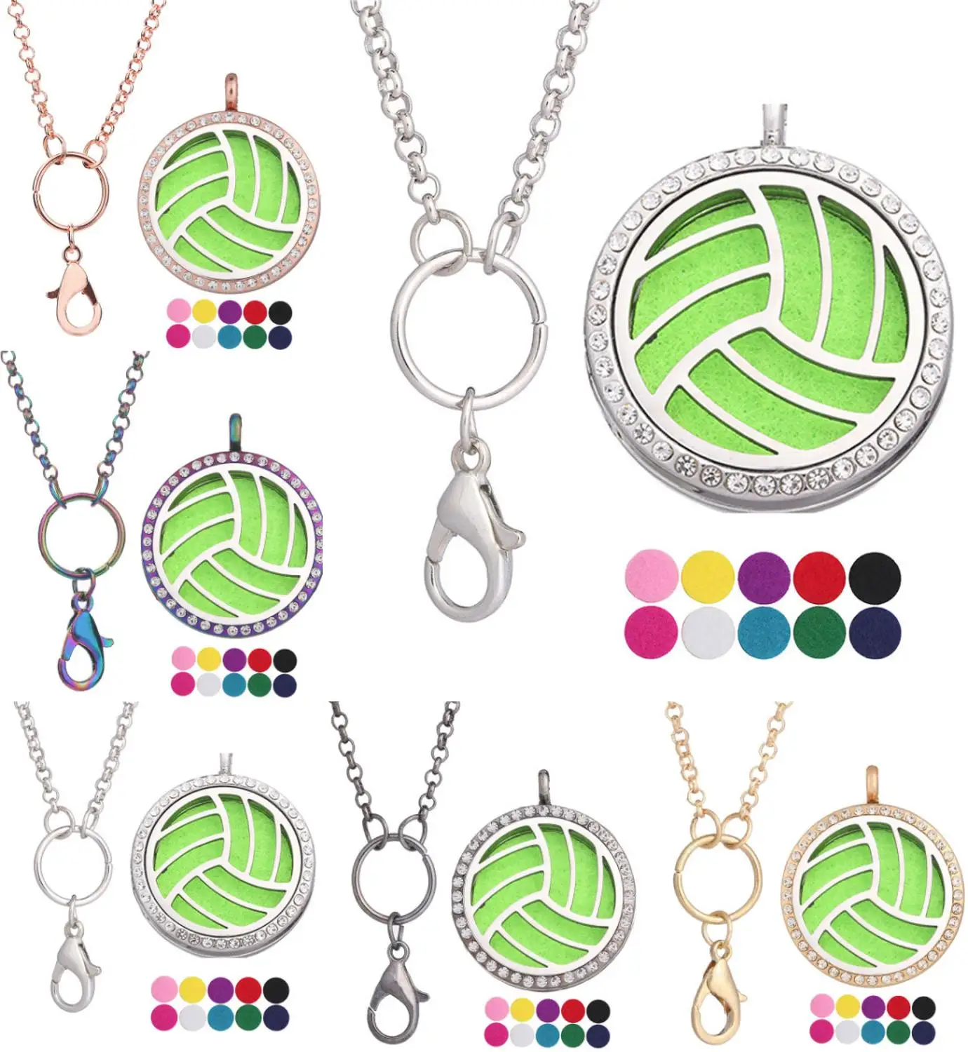 Спортивный волейбол символ Ароматерапия Эфирные масла медальон ожерелья делая