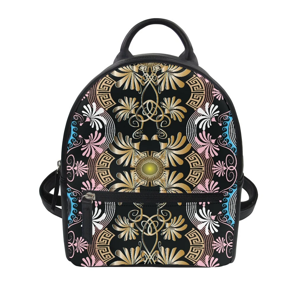 

Темпераментный женский рюкзак с принтом барокко, Женская Портативная сумка через плечо, кожаные рюкзаки на заказ для женщин, элегантный рюк...
