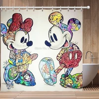the new mickey mouse minnie shower curtain waterproof 3d cute cartoon pattern shower curtain with hooks for bathroom decor gifts