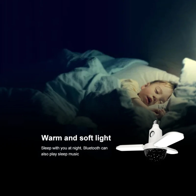

Smart Bluetooth Music Light Speaker RGB E27 LED Bulb With Remote Control Ceiling Lamp Home Bedroom Folding