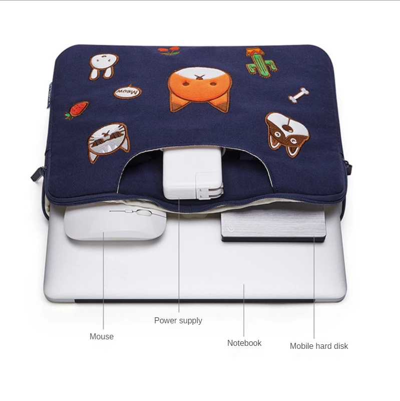 Fashion Womens Briefcases Portable Tablet Liner Bags 15 6 A4 Document Storage Pouch Office Travel Sundries Organize Handbag