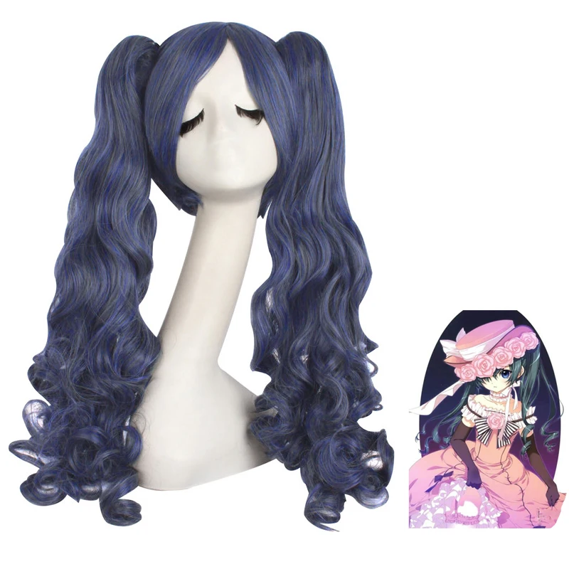 

Anime Black Butler Kuroshitsuji Ciel Phantomhive Wig Blue Grey Mix Synthetic Hair Cosplay Wigs With Clip Removable Ponytails