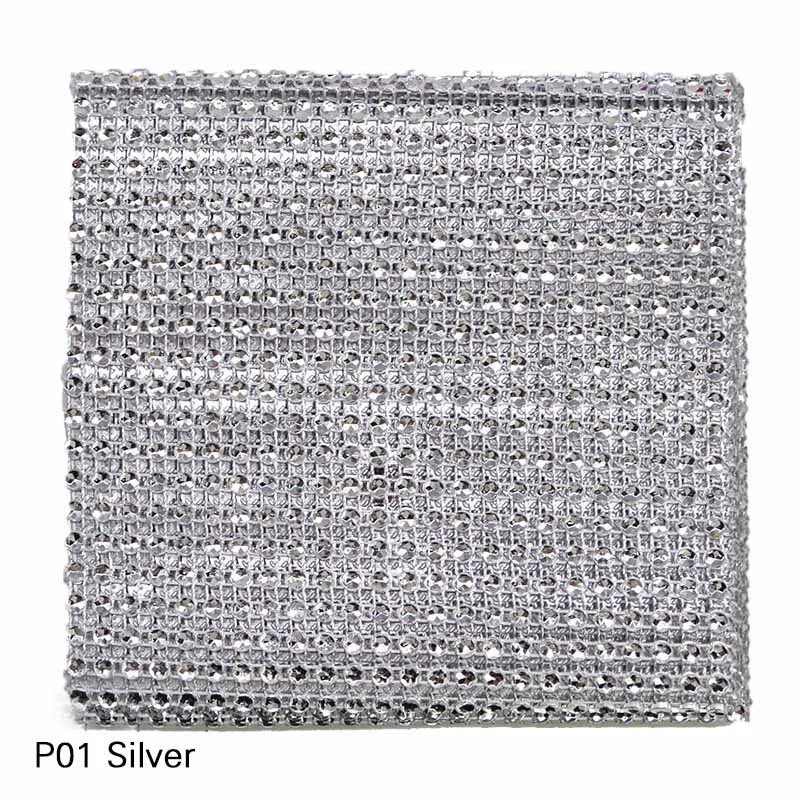 R01 silver 1 ярд 24 ряда золотые и серебряные со стразами отделка пришить на сетку отделка полые имитация лента DIY Ремесло Свадебные украшения - Цвет: R01 silver