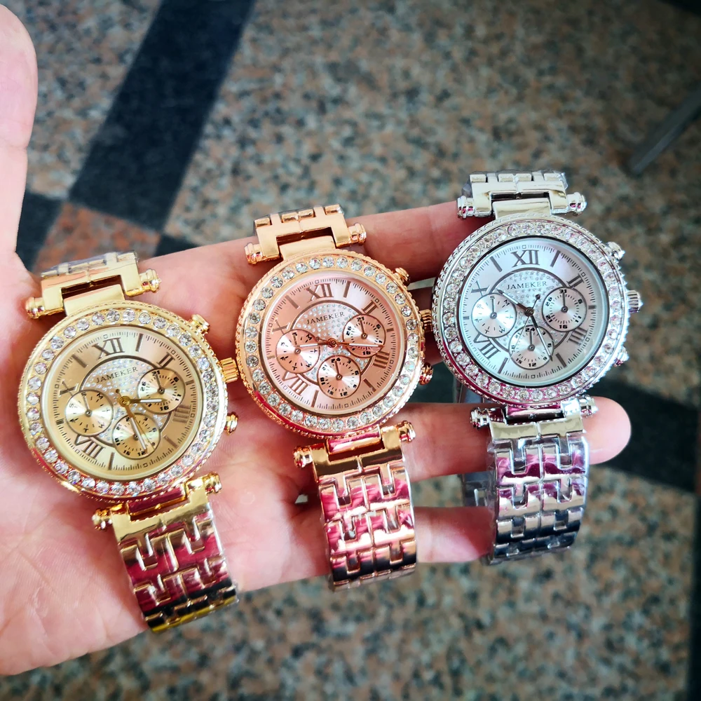 Женские кварцевые наручные часы Geneva из нержавеющей стали стразы серебристый