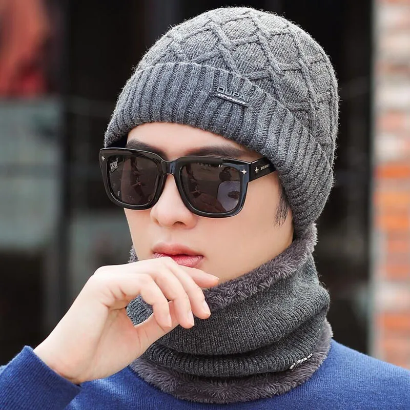 Брендовая Зимняя шляпа вязаная шапка шарф Skullies Beanies мужские зимние шапочки для мужчин и женщин Gorras шерстяной берет маска мужская шапка Кепка