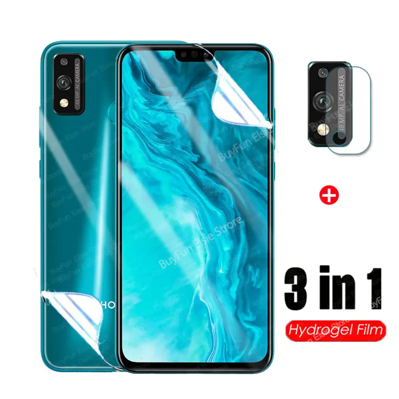 3 в 1 гидрогель пленка для Huawei честь 9X Lite СВЕТ протектор экрана JSN L21 L22 L23 камеры