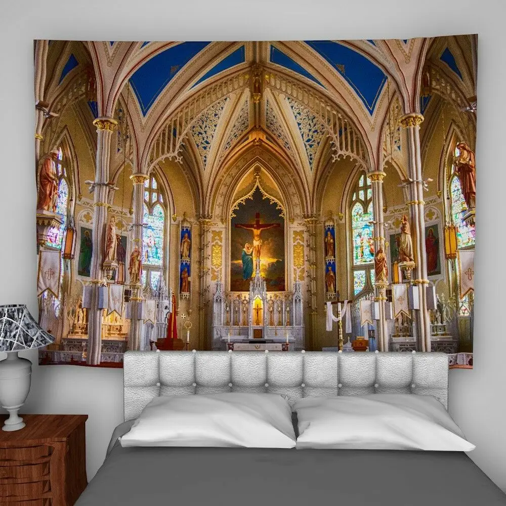 

Church Jesus Wall Hanging Tapestry Psychedelic Custom Home Decoration