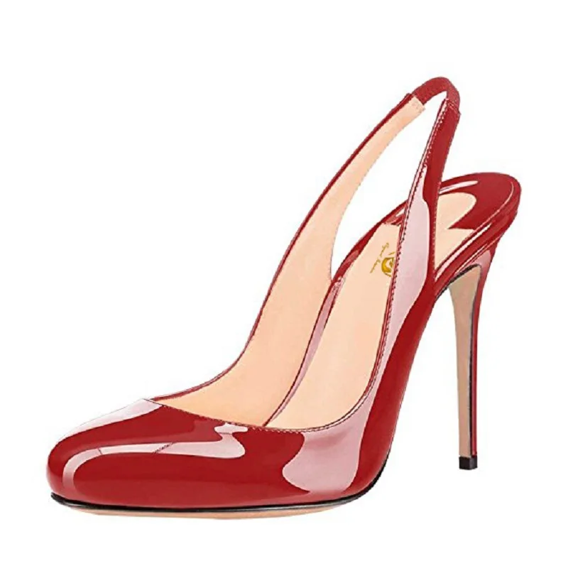 Женские туфли-лодочки с круглым носком на тонком высоком каблуке размеры 4-15 |