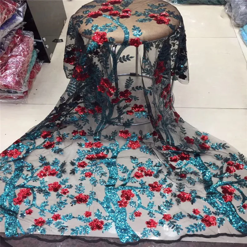 2019 зеленая Последняя французская нигерийская кружевная ткань