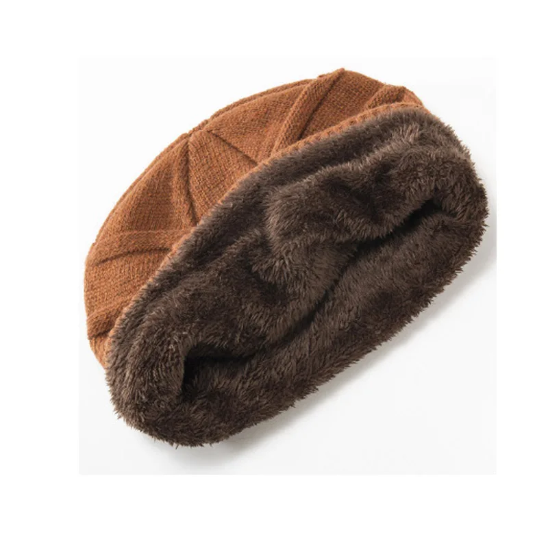 

Hat women's winter leisure woolen hat autumn and winter plus velvet warm and windproof thick knitted hat earmuff head hat