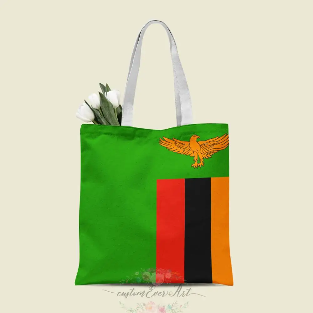 

Zambia tote bag custom canvas tote bags for women for teacher Birthday Bags Gift Bag personalized gifts