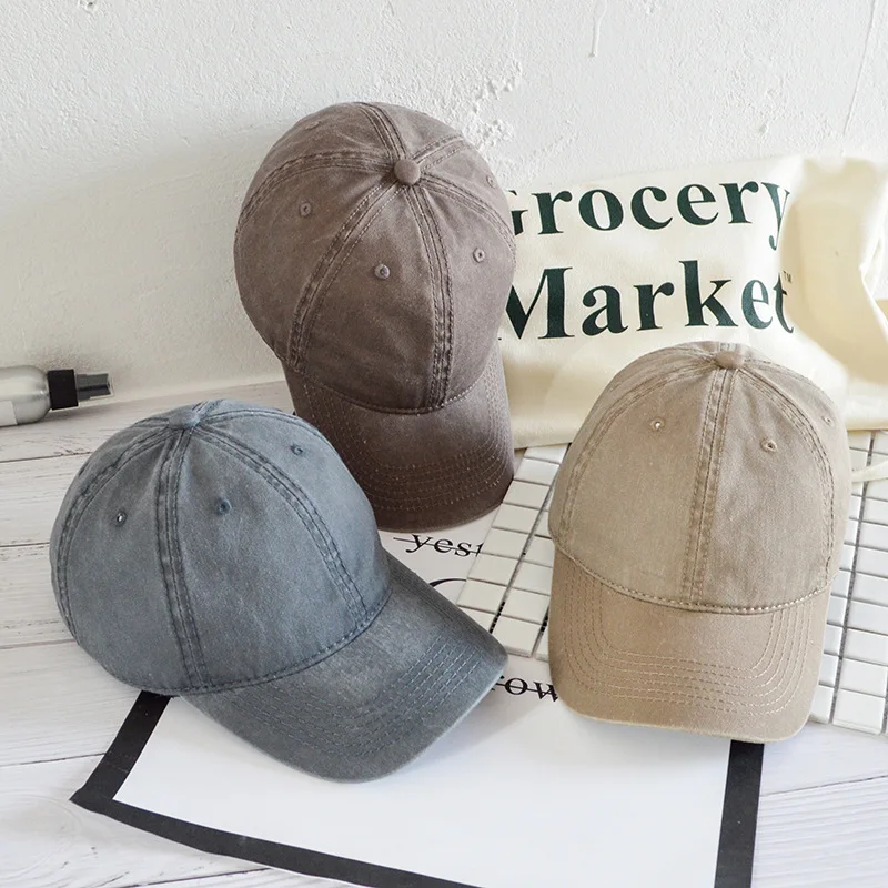 

Baseball cap summer solid color Cap Korean cotton dome denim Women's cap adjustable sports Female cap fashion shade men's hat