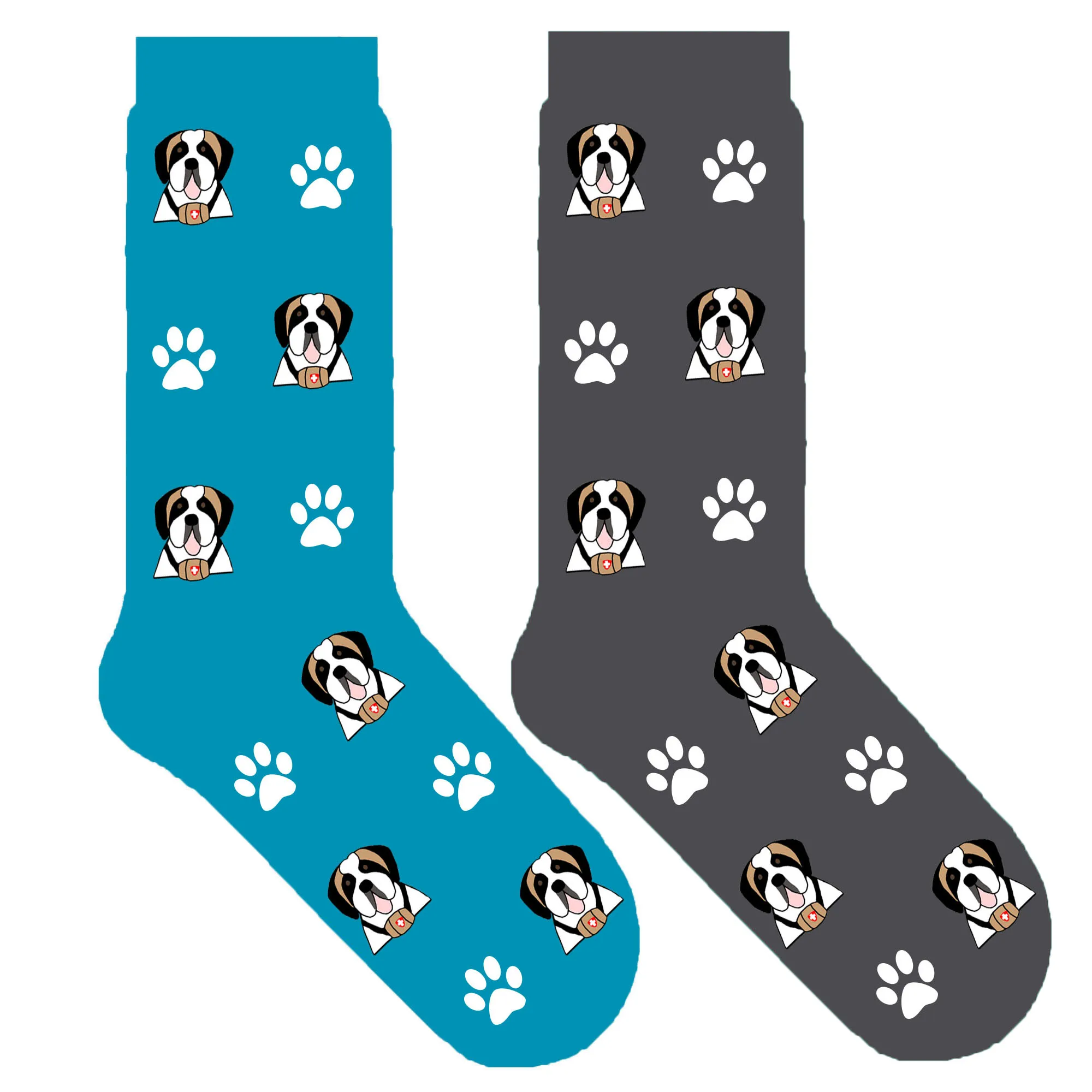 Носки с изображением щенков Сенбернара 50 пар/партия европейские размеры 38-44/ЕС