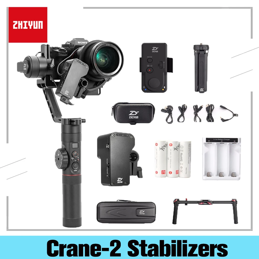 

Zhiyun Crane 2 3-Axis Handheld Gimbal Stabilizer For Canan Nikon Sony Focus Payload Display Balance DSLR Mirrorless Camera