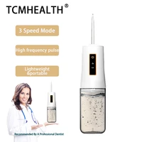 tcmhealth oral irrigator usb rechargeable water flosser portable dental water flosser jet water tank waterproof travel family