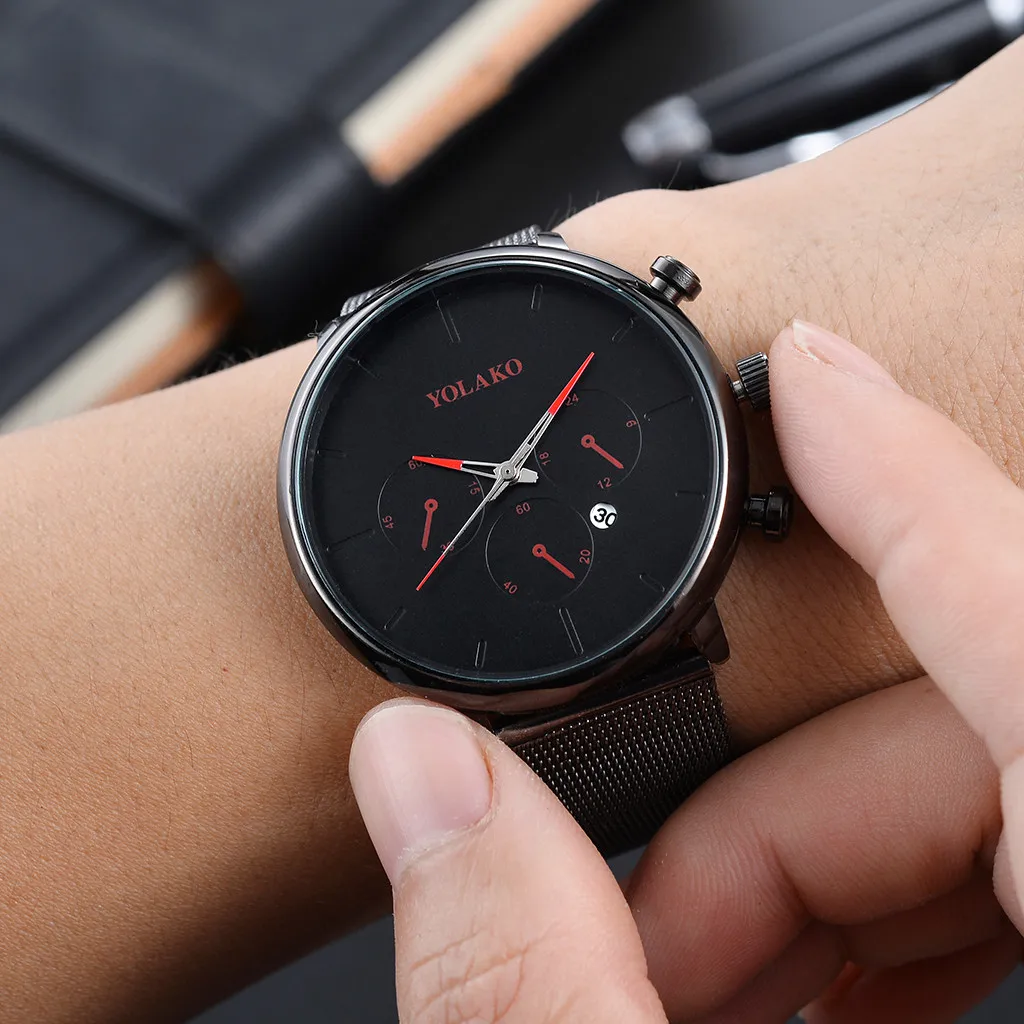 Новые трендовые высококачественные мужские часы повседневные кварцевые точные