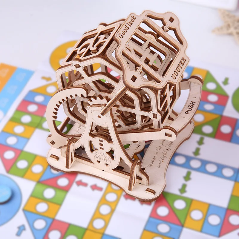 Деревянные персональные кости 3D головоломка DIY механический привод модель набор