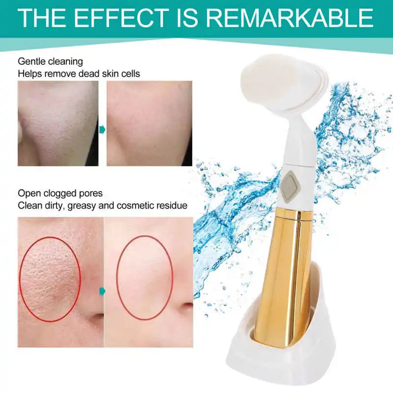 

Electric Facial Cleansing Brush Device Household Face Skin Pore Cleaner Micro-vibration Cleansing Facial Muscles Relax