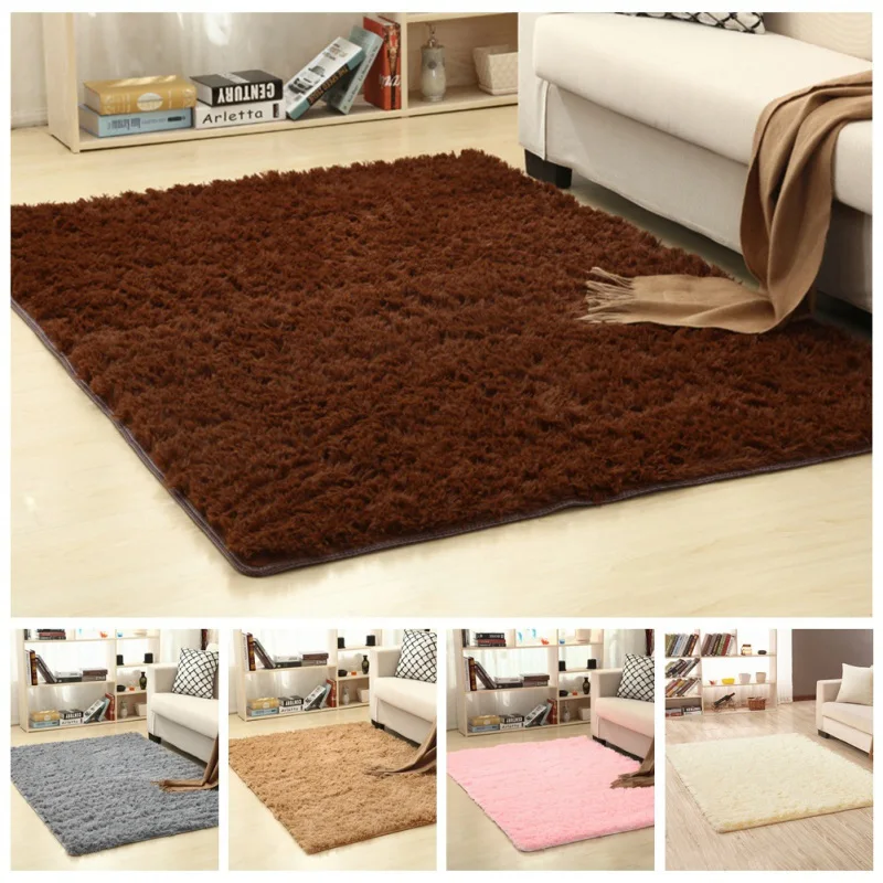 Мягкий современный декоративный длинный плюшевый однотонный Противоскользящий