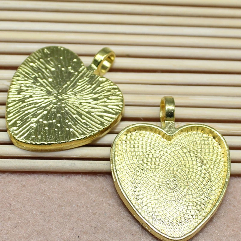 Основа кабошона 10 шт сердце 25 мм посеребренные цвета Классический Простой стиль