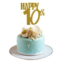 1pc home cake happy 10th 20th 30th 40th 50th 60th glitter cupcake topper happy birthday party decorations adults