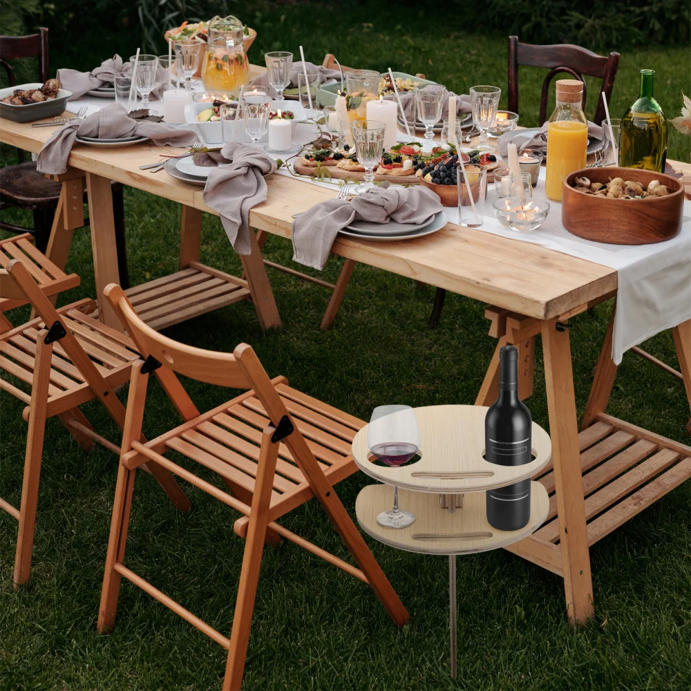 

Mini Portable Folding Table Wooden Desk Picnic Party Travel Tool