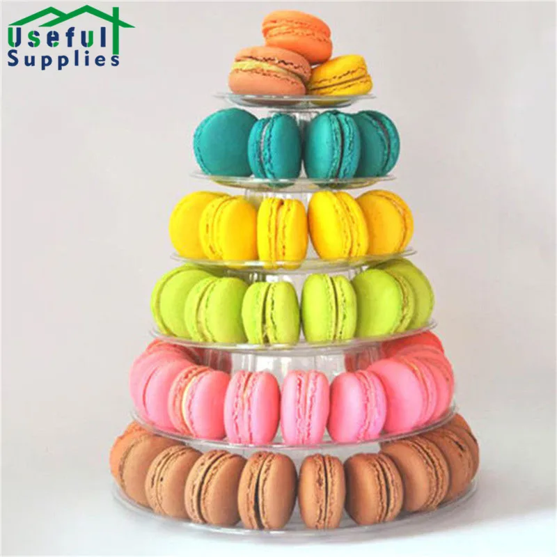 

6/10 слоев Macarons подставка для дисплея подставка для торта круглая пластиковая подставка для торта подставка для свадебных кондитерских изде...