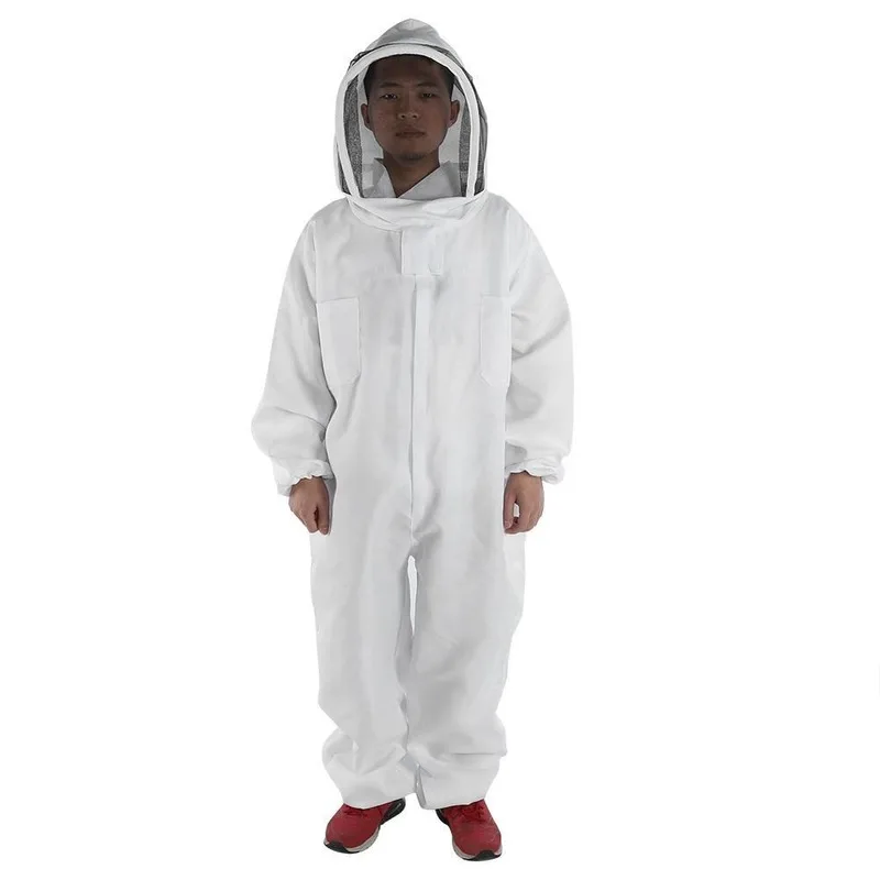 

Full Body Protection Beekeeping Suit Cotton Beekeeper Costume Safty Veil Hood Hat Clothes Suit Beekeepers Bee Equipment WJ817