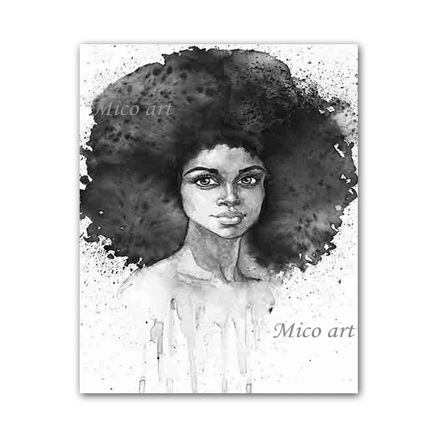 Новейшие черно белые африканские сексуальные женские картины ручной работы