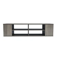 【USA READY STORE】Wall Mounted Media Console,Floating TV Stand Component Shelf with Height Adjustable