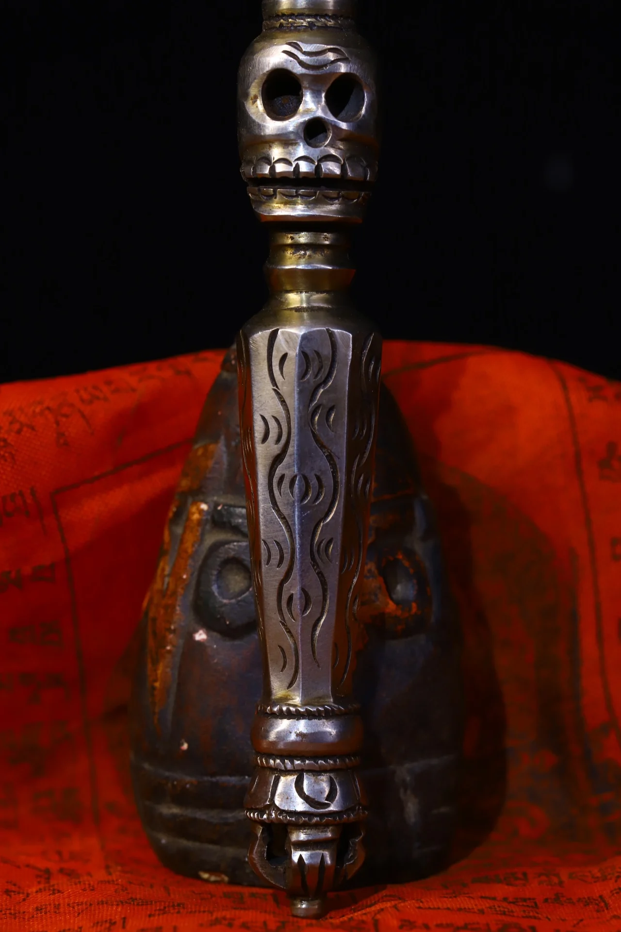 6 &quotТибетский храм коллекция старый Тианти киноварь цветок текстура голова