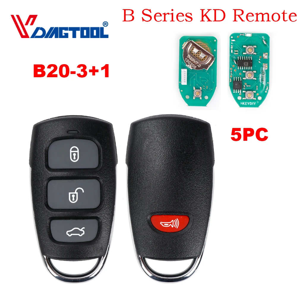 5 шт. KEYDIY пульт дистанционного управления серии B B20 3 + 1 для KD900 URG200 KD X2 мини