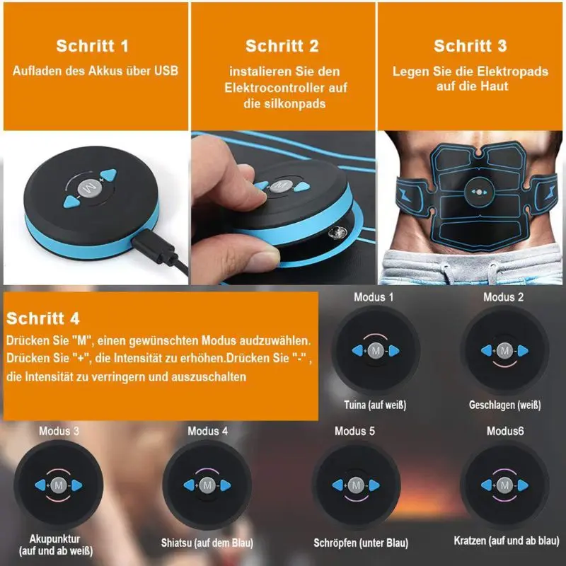 

Portable Abdominal Trainers Muscle Stimulator Rechargable Fitness Exercise Equipment Abdomen Arm Leg Training for Men Women