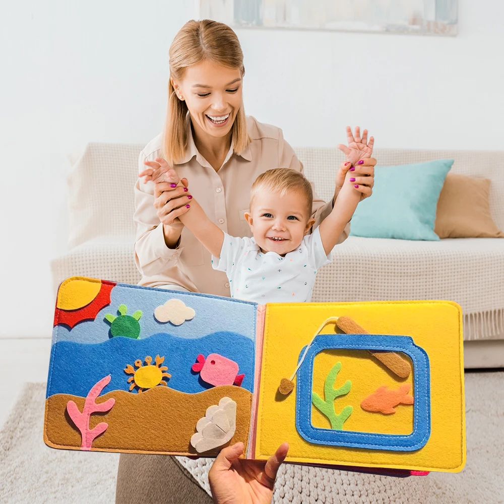 Моющаяся Монтессори 3D детская история яркая доска раннее обучение привычки для