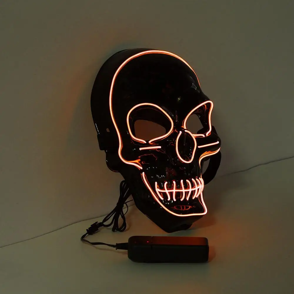Хэллоуин костюм для женщин взрослых страшный Косплей светодиодный маска лица