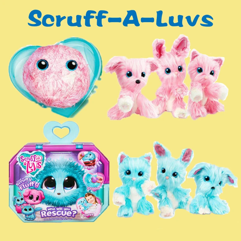 Scruff a Luvse плюшевая игрушка для ванны собака кошка которая спасет скрабы игрушки