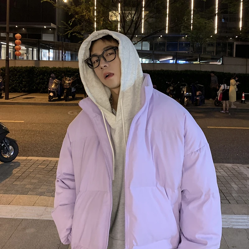 Winter Jacket Men Warm Fashion Multicolor Stand-up Collar Coat Men Korean Casual Loose Short Coat Mens Parker Padded Jackets