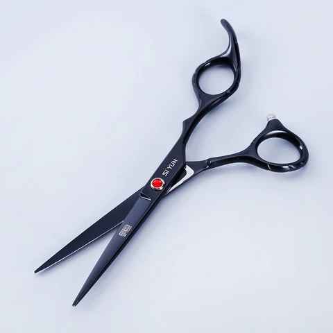 Ножницы для стрижки волос, SI YUN ножницы, 6,0 дюйма, из нержавеющей стали, бытовые, черные, с плоскими зубьями, мини, парикмахерские, для ремонта