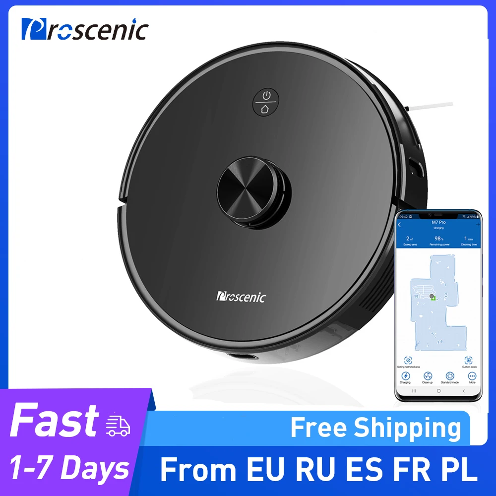 Робот-пылесос Proscenic M7 Pro с Wi-Fi 2700 па лазерной навигацией | Бытовая техника