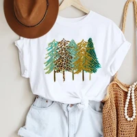 clothes women tree gift 2022 style happy christmas t shirts holiday cartoon new year fashion print top graphic tshirt female tee