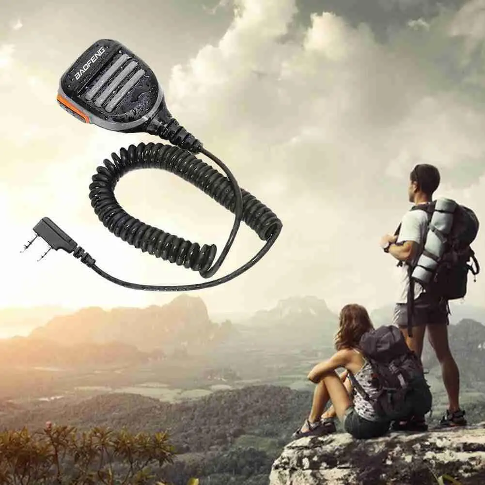 

Portable Walkie-Talkie Hand Microphone For UV-5R 888S UV82TYT Speaker Microphone Anti-noise O6D0