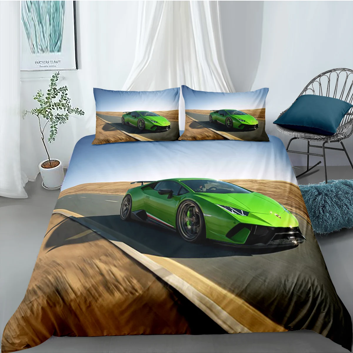 

Supercar Pattern 3d Duvet Cover Set Boys Teens Home Textiles 2/3pc Bedroom Luxury Queen King Size Bedding Set