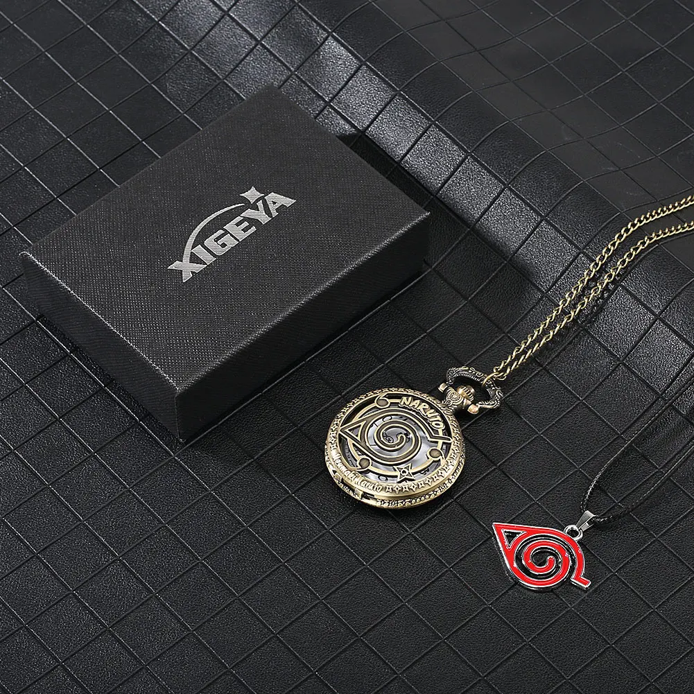 Classic Pocket Watch Quartz Movement Cartoon Character Cover Carving Chain Two Pieces Set